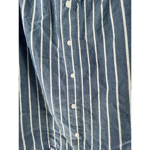 Hint of Blush Blue Striped Off-The-Shoulder Blouse Women's Size Small - Picture 2 of 6